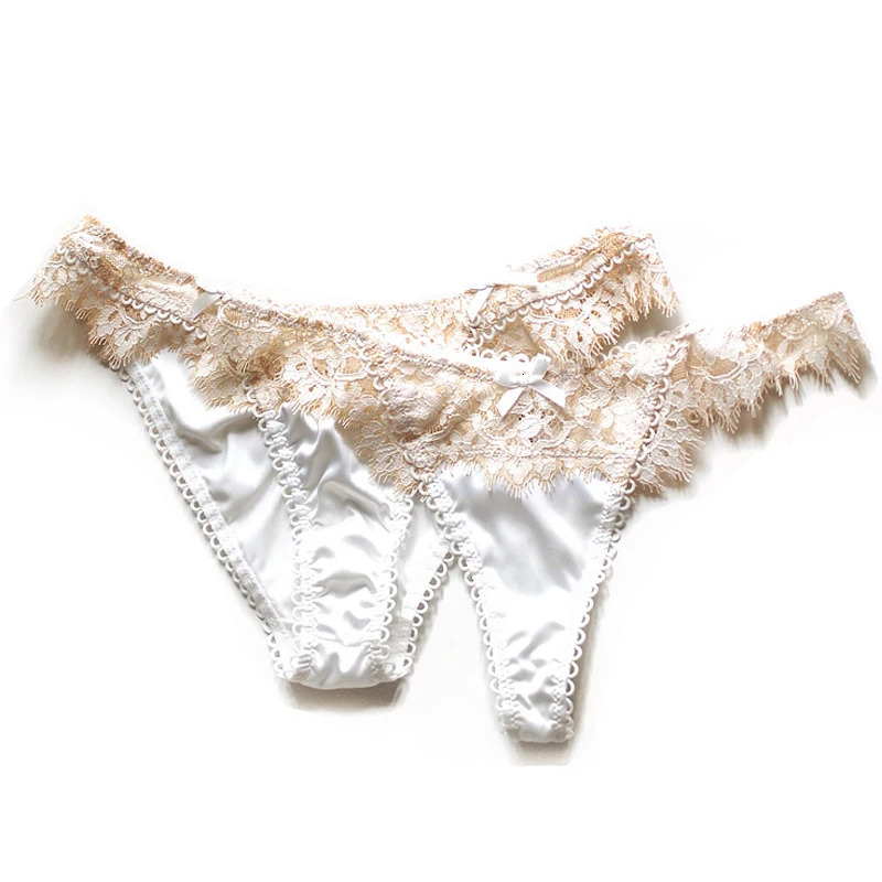 Meetr Sexy Eyelashes Lace Panties Women Underwear Low-waist Lingerie Temptation Breathable Underpant Thong G String Intimates 250114
