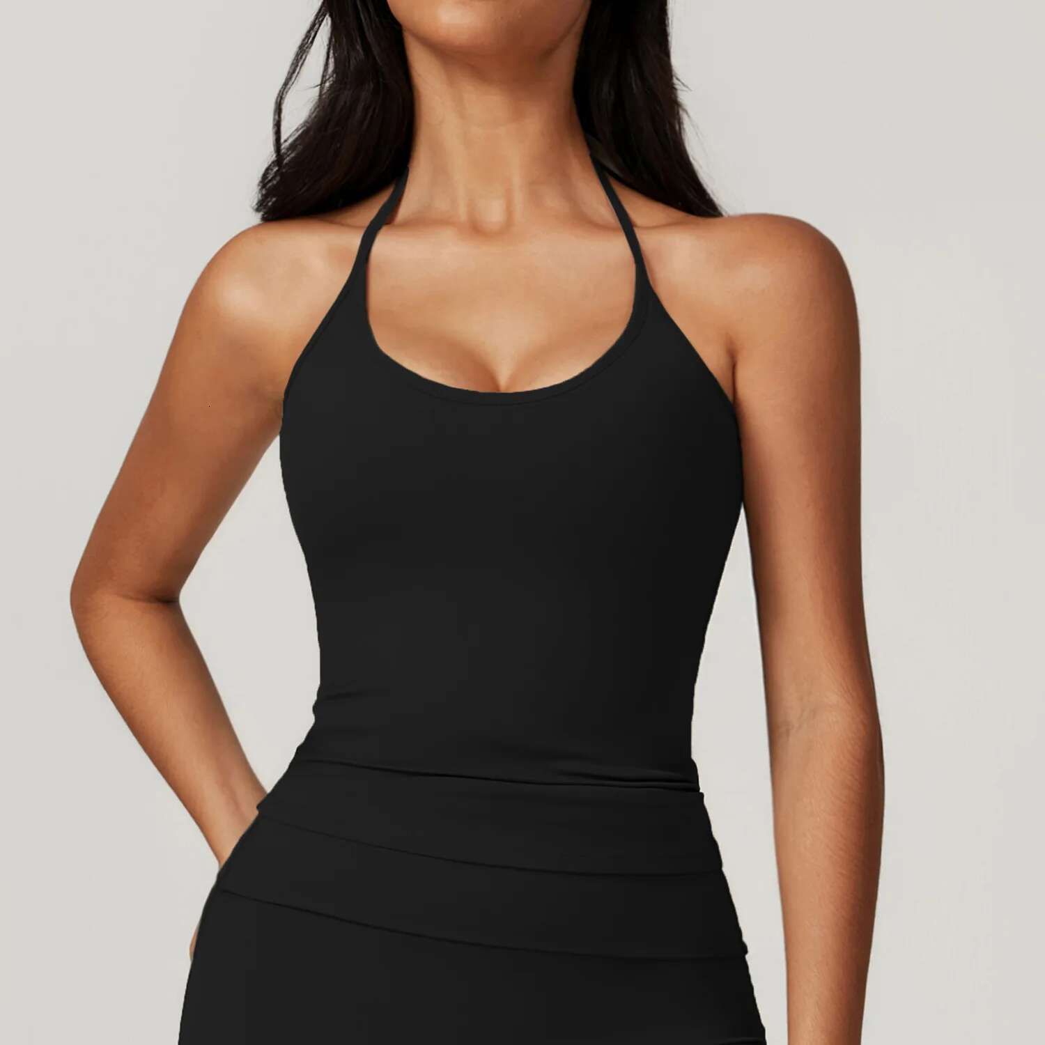 Ddmyoutdoor China Domestic Mermaid Curve Strap Neck Beauty Back Yoga Vest With Chest Pad Casual Tight Sports Quick Drying Fiess Top For Women