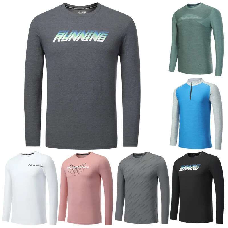 Ddmyoutdoor China Domestic Mens Gym Long Sleeve Quick Dry Breathable Hiking T Shirts Running Fashion Workout Print Patchwork Training Bodybuilding Top