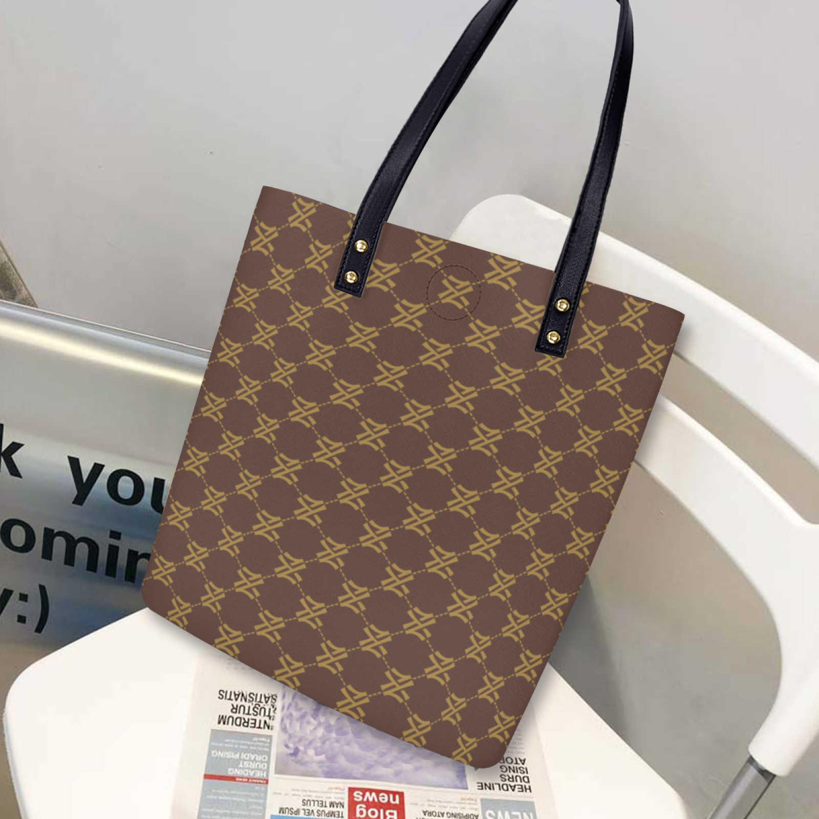 NXY Designer Bag Tote Bag Woman Large Handbags Pu Leather Shopping Bag Women High Quality Luxury Classic Flower Checked Shoulder Bag Handbags Travel B