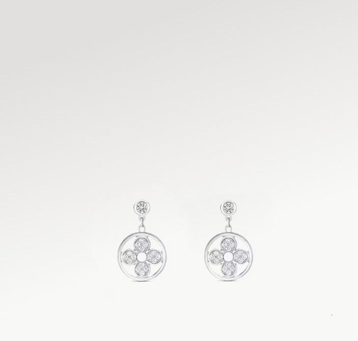 With BOX Designer Jewelry Stud Earrings Silver Plated Diamond Women's Fashion Stud Earrings Luxury Style High Quality Letter Earrings