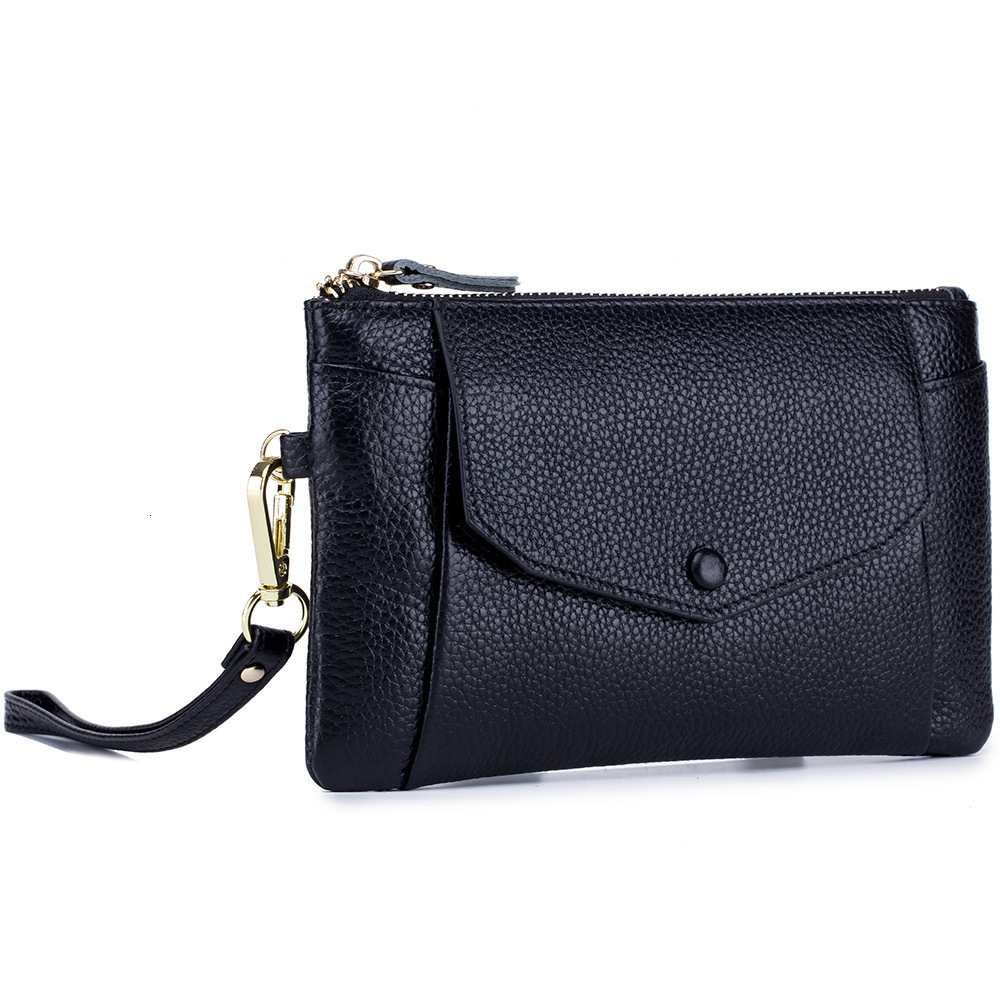 Bag niche, ultra-thin, long, large capacity handheld bag, women's leather minimalist wallet, top layer cowhide phone bag swissmilitary