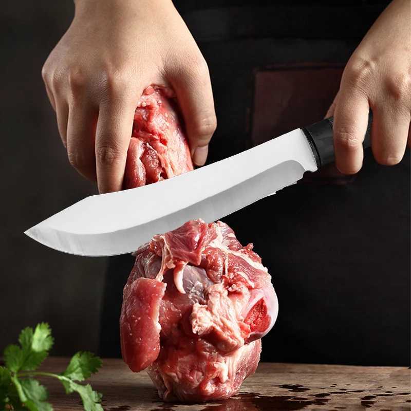 Stainless Steel Kitchen Chef Knife Meat Fish Fruit Vegetable Slicing Bone Chopping Professional Butcher Cleaver Knife with CoverXJ250117