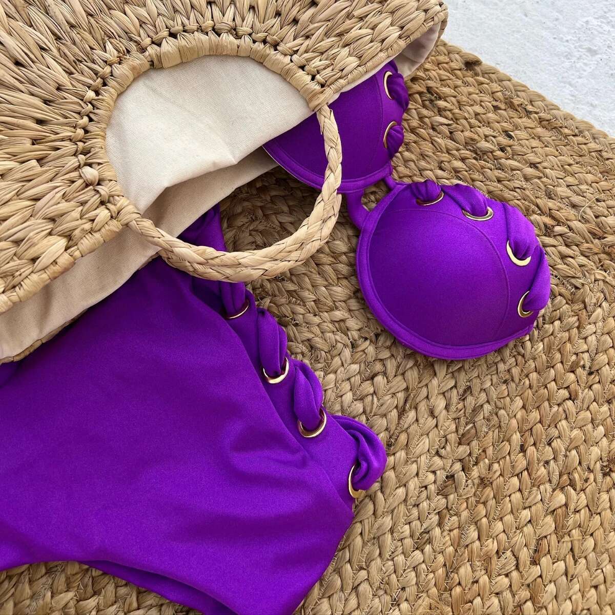 Sexy Brazilian Biquini Push Up Bikini Set High Waist Swimwear Woman 2025 Flat Belly Swimsuit Purple Swim Suits Beachwear