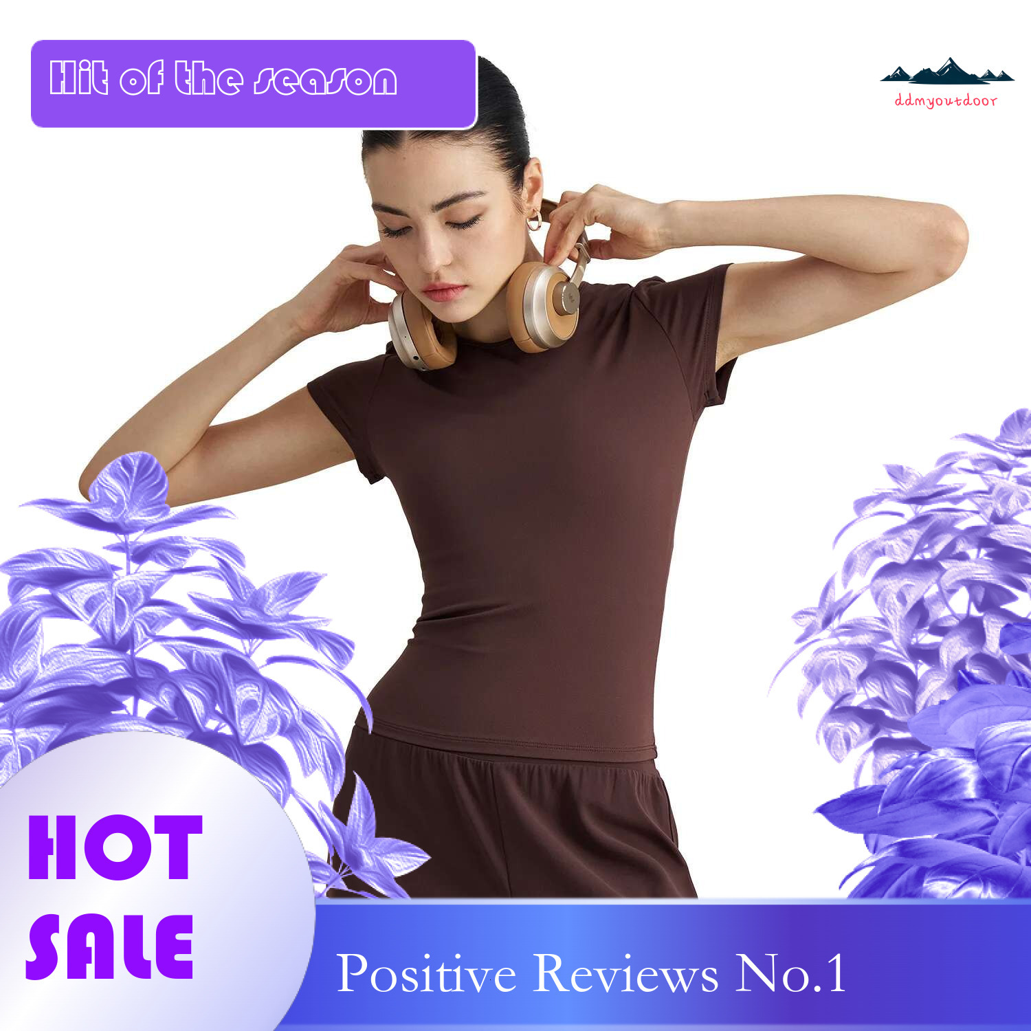 Ddmyoutdoor China Domestic Mermaid Curve Casual Sports Short Sleeved Tight Waist Slim Fit Breathable Yoga T Shirt Running Training Naked Fiess Top