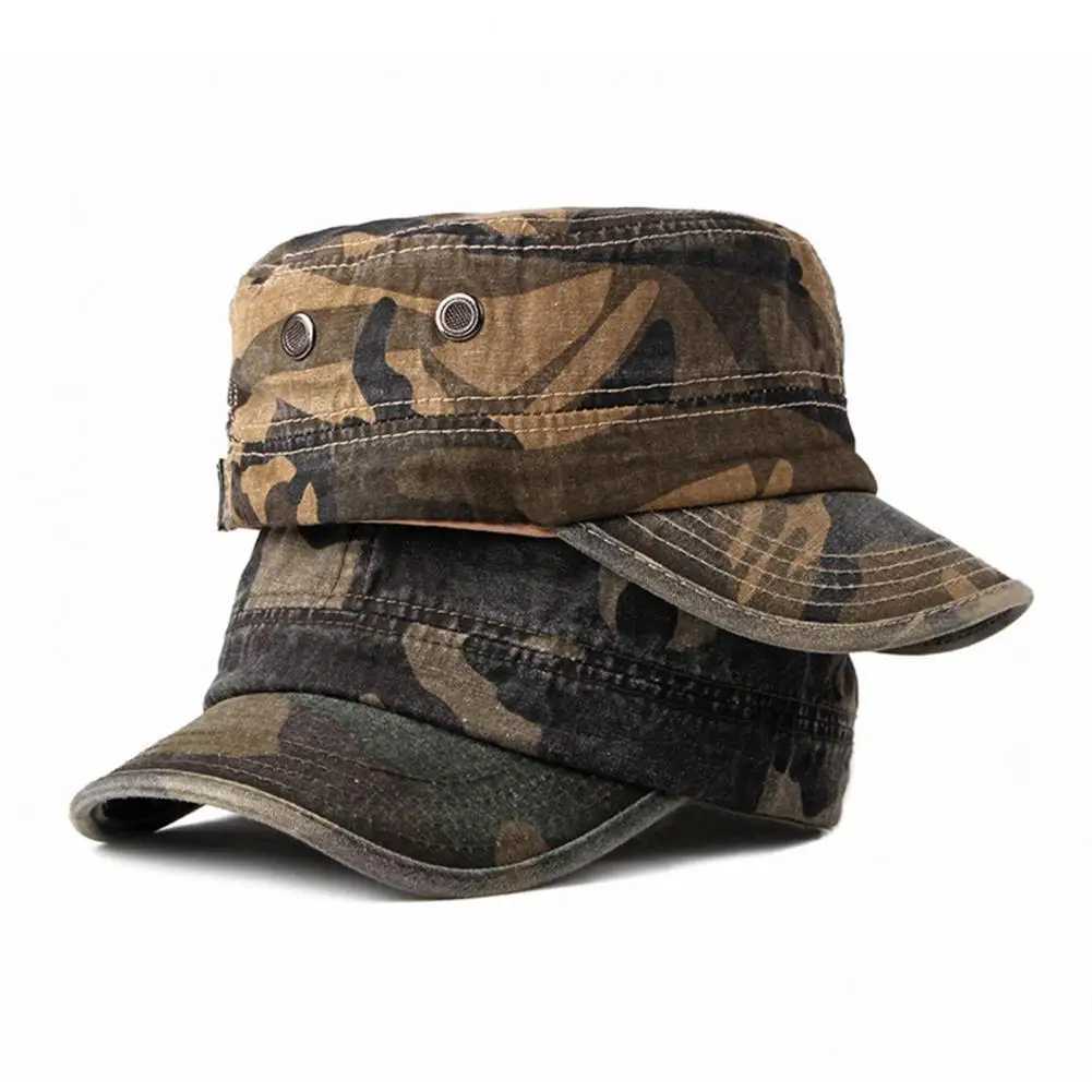 Men Camouflage Adjustab Flat s Sunscreen Baseball Hat for Outdoor Sports Hiking Dad Hat Trucker New Tactical Mens -2021XJ250116
