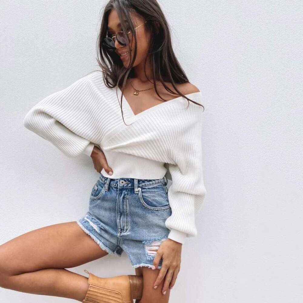 Spring Autumn Fashion Loose Solid Color Knitted Sweater Women's 2025 New Style Unique and Elegant Clothing