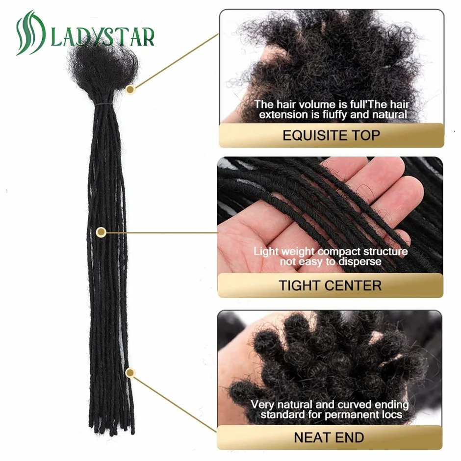 0.2cm Microlocs 100% human hair suitable for male female ren fully handmade permanent local 250108
