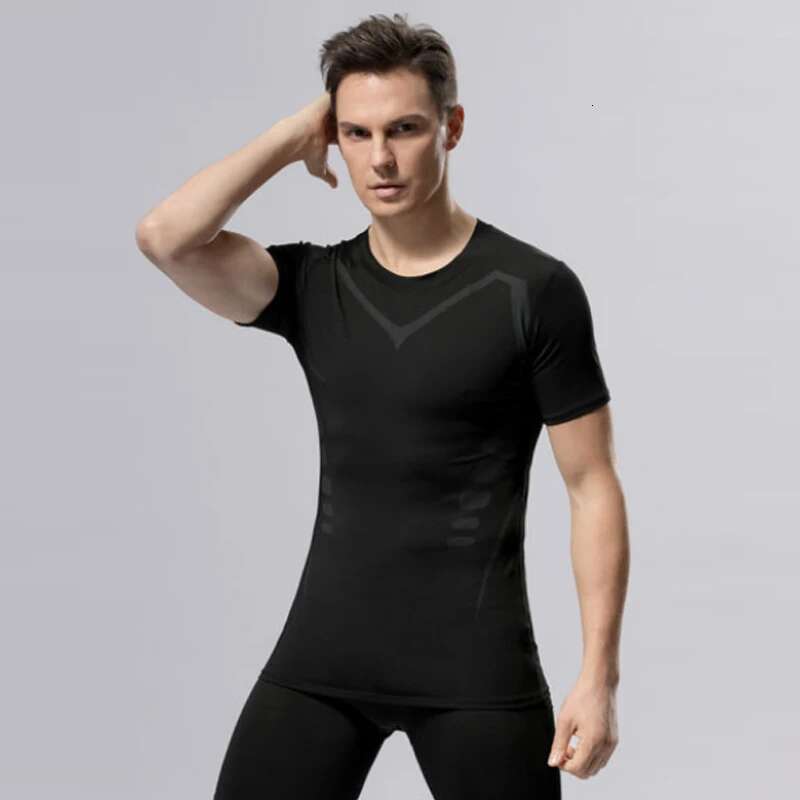 Ddmyoutdoor China Domestic Summer Short Sleeve Gym Sport Top Men Compression Running T Quick Dry Football Fiess Shirt Bodybuilding Tees Sportswear