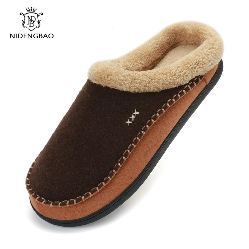 Winter Men Cotton Slippers Bathroom Plush Shoes Male Warm Australia Style Male Home Soft Slippers Indoor Man Solid Adult Pantufa250114