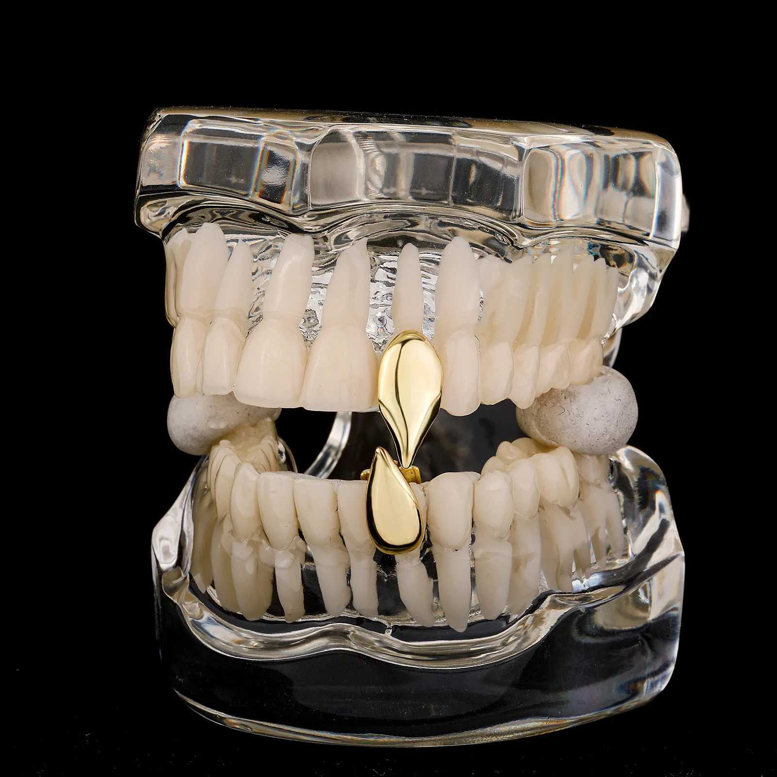 1Pcs Single Hip Hop Teeth Grillz Fashion Gold Silver Color Removable Dental Grills Teeth Punk Teeth Caps Jewelry GiftXJ250114