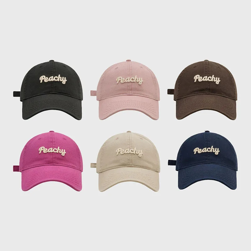 Korean Style Rose Red Color 3d Letters Embroidery Women Baseball Cap Ventilation Men Visor Cap Summer Outing Easymatch Skull Cap 250117