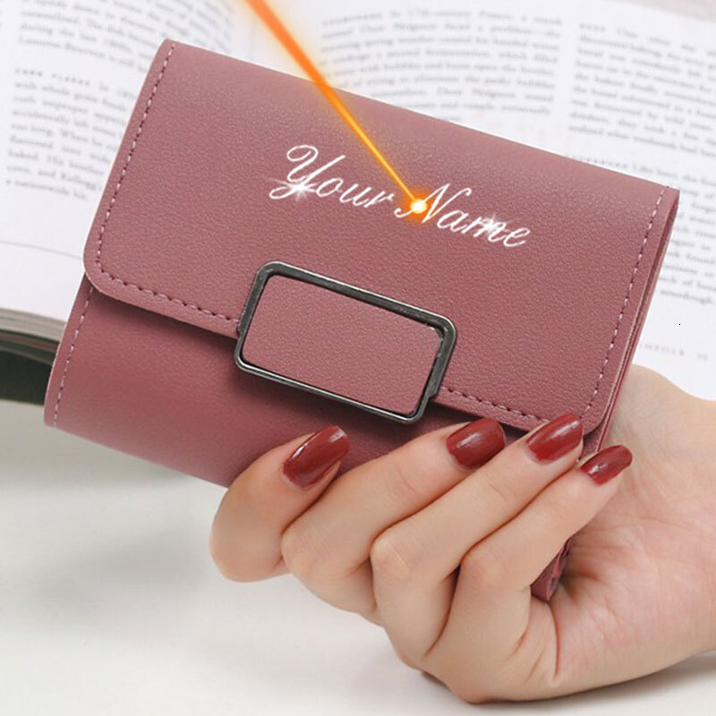 2025 Short Women Free Name Customized New Fashion Cute Female Wallets High Quality PU Leather Card Holder Women's Purse