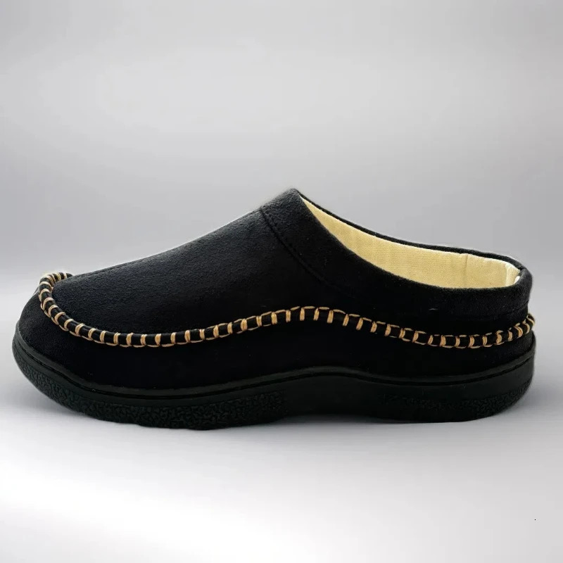 Warm Suede Cotton Slippers for Men Winter Indoor Outdoor Comfortable Plush Mens Casual Shoes Non-slip Big Size 13-14 Loafers250114