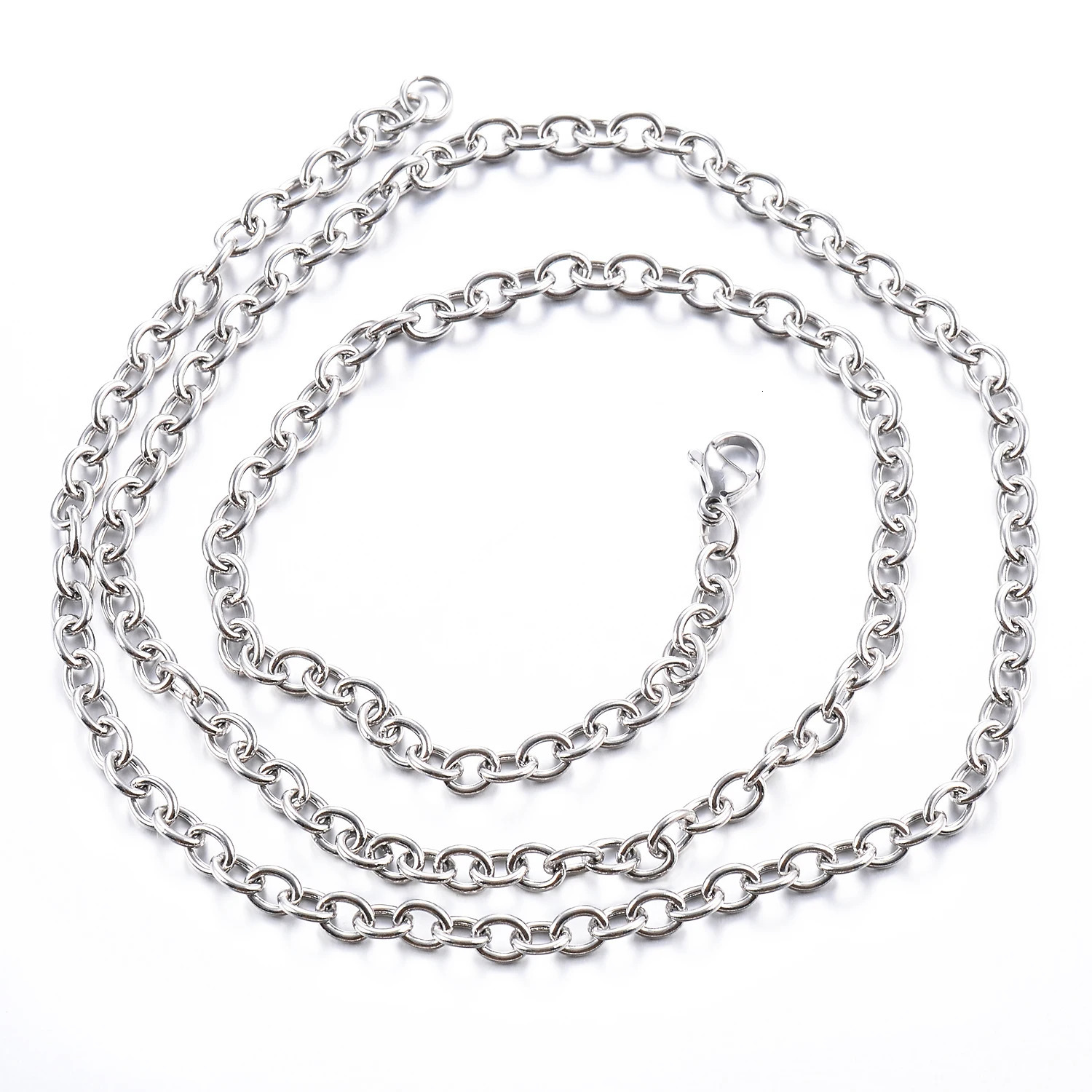 Width 15192342 mm Stainless Steel Rolo Link O Chain Gold Color Mental Necklace For Women Mens Jewelry Gift 250114