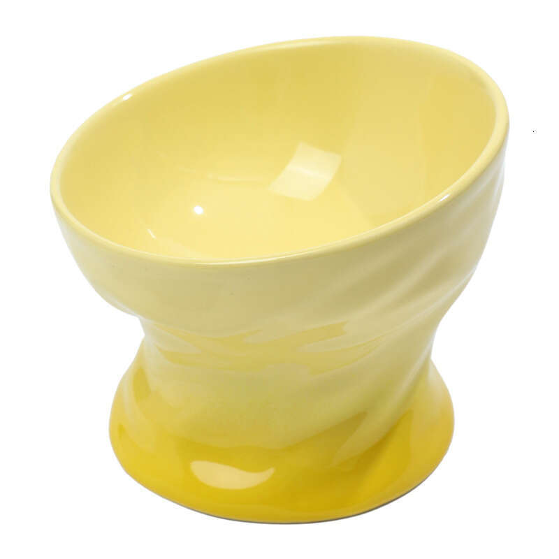Tilted Cat Food Bowl - Whisker Friendly, Anti Vomiting, Slanted, Cat Bowl, Blue