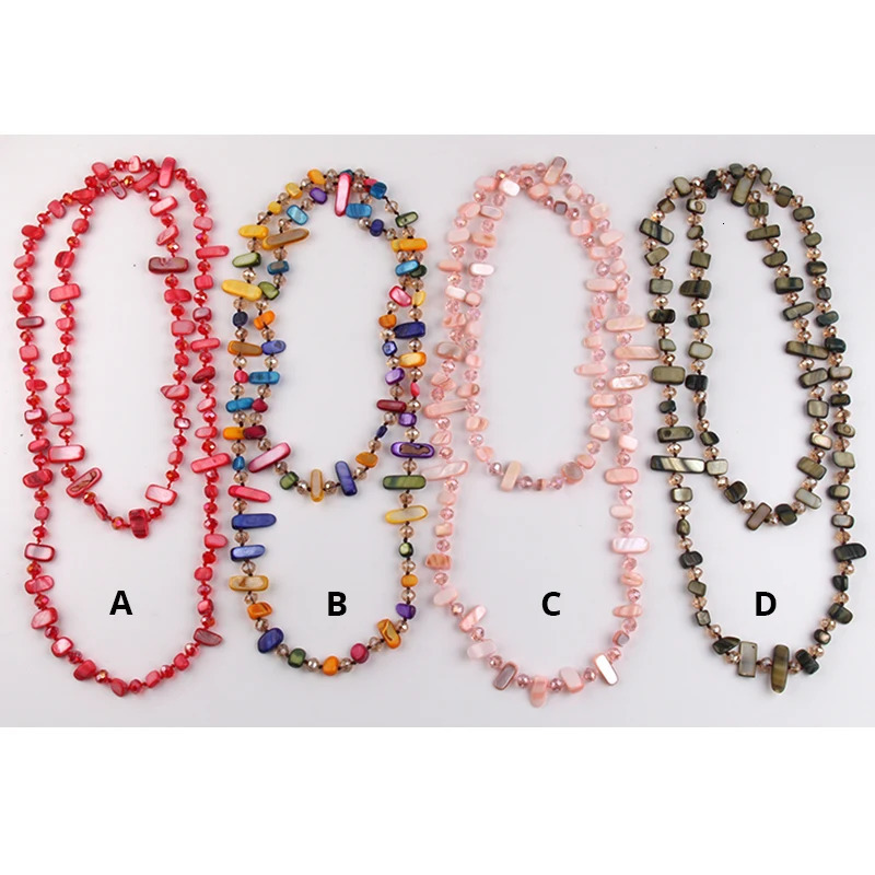 Fashion Halsband Rainbow Crystal and Shell Necklace Suitable for Womens Gifts 250109