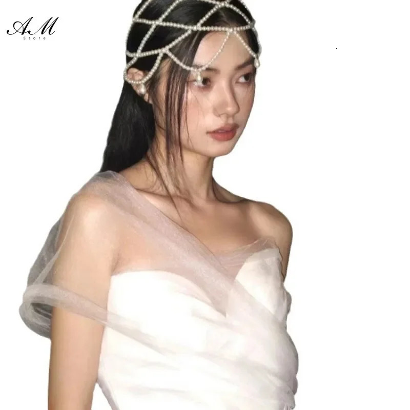 Aesthetic Women Exotic Pearl Tassel Belly Dance Head Cap Hat Headwrap/Hair Accessory/Headpiece for Party Wedding Showing 250117
