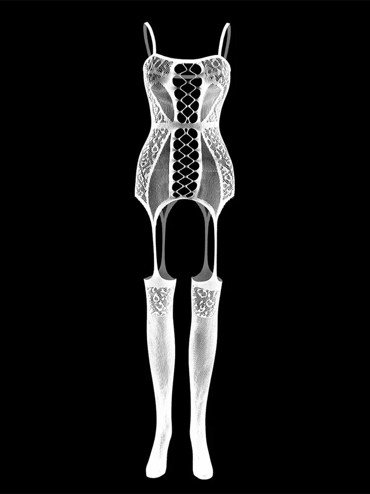 Erotic Gentlemen Sleepwear Fishing Net Full Body Stockings Adult Mens Sexy Tight Lingerie Clothes Male Jumpsuit Night Club Wear 250115