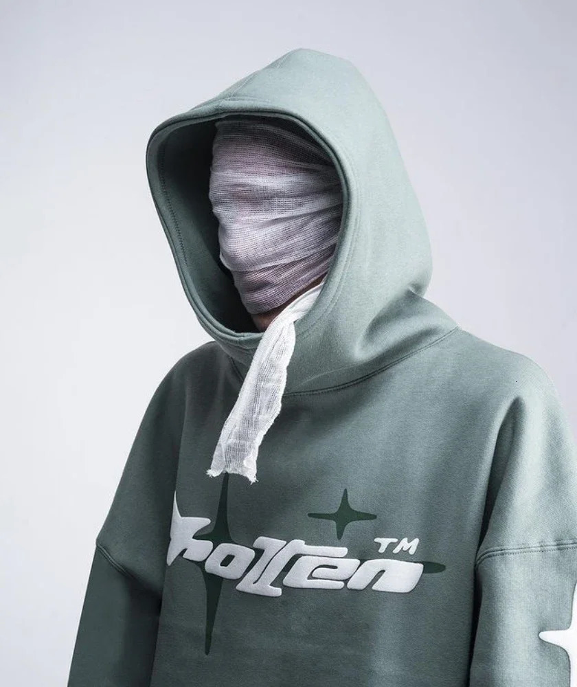 Star Letter Foam Hoodie American Style Street Decoration for Men and Women Casual Loose Y2K Couple Clothes 250117