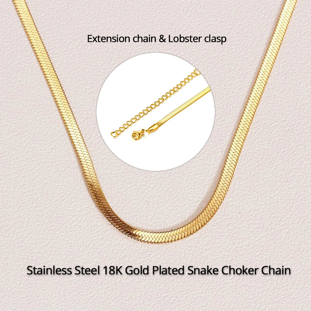 2024 High Quality Clavicle Blade Chains Drop Women Gold Silver Color Stainless Steel 355cm Snake Choker Necklace Chain 250114