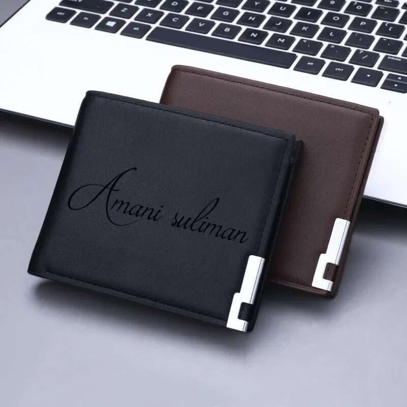 Free Engraving And Design Your Name Wallet Men Short Pu Leather Slim Small Personalized Wallets Gifts For Him Husband