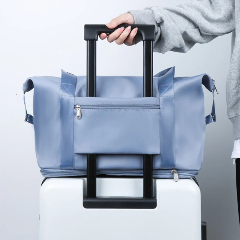Large capacity expandable travel bag luggage organizer handbag waterproof portable foldable travel suit storage bag 250109