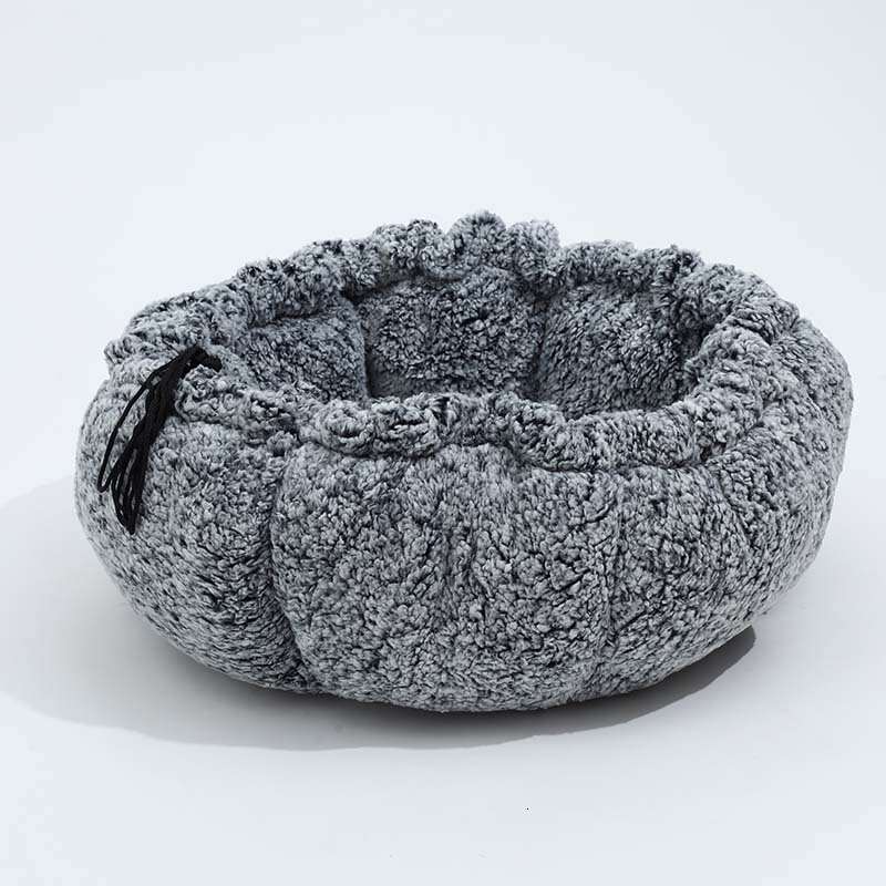 Dual-Purpose Pet Plush Flower Bed, Deep Sleep Bed for Winter, Warm, Comfortable, and Soft Round Pet Bed