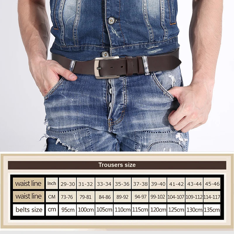 men high quality genuine leather belt belts cowskin fashion Strap male Jeans for man cowboy 250114
