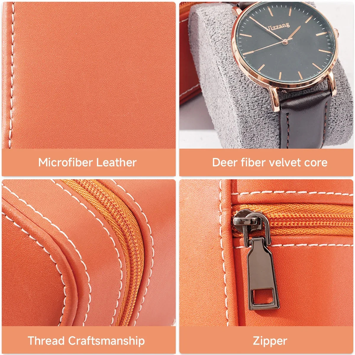 Single Watch Case PU Leather Watch Travel Case with Removable Cushion Jewelry Storage Case Organizer Portable Square Watch Box 250117