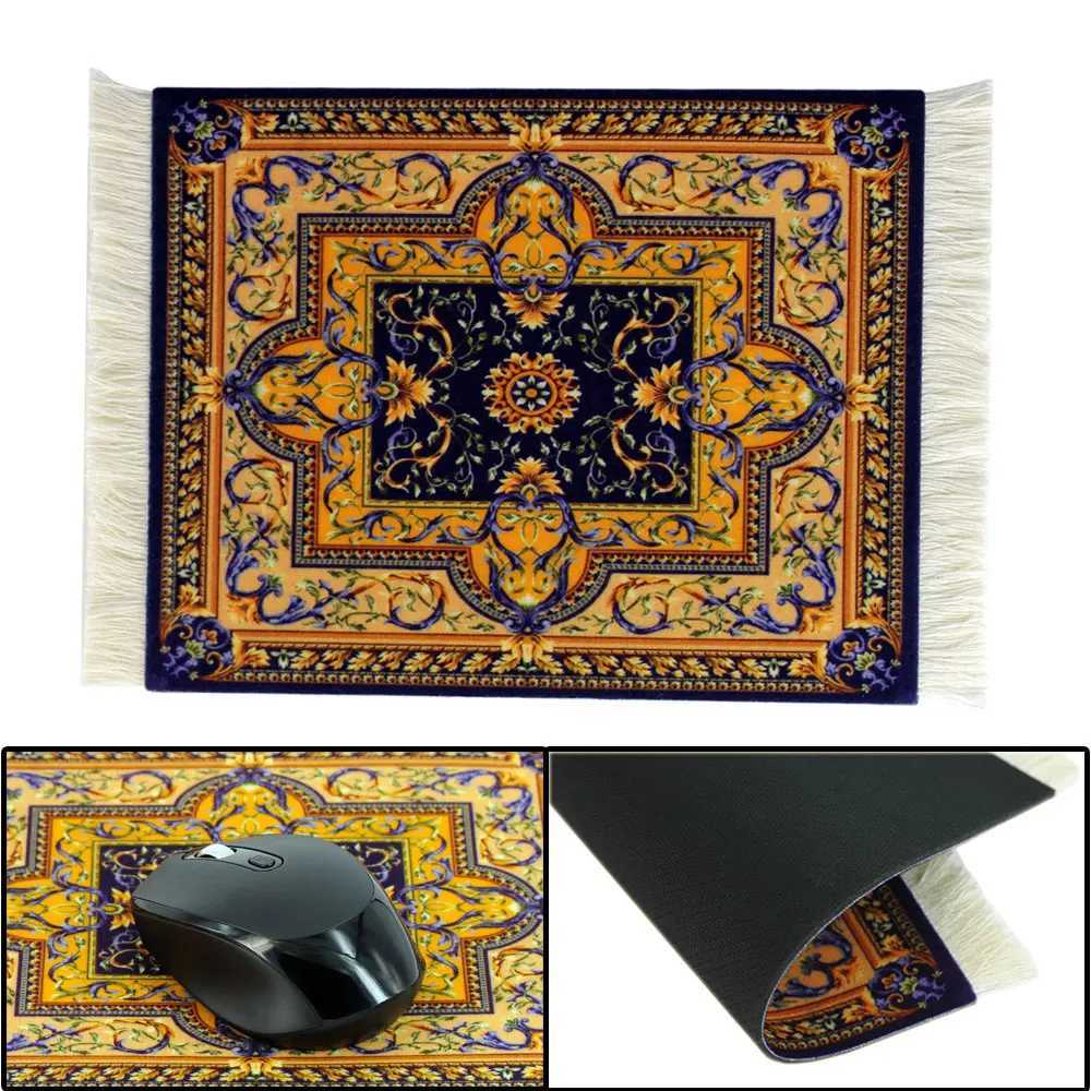 Persian Mini Woven Carpet Pad Mouse Pad Retro Style Carpet Pattern Cup Laptop Mouse Pad with Flynn Home Office Desk Decoration Craftsmanship O250118