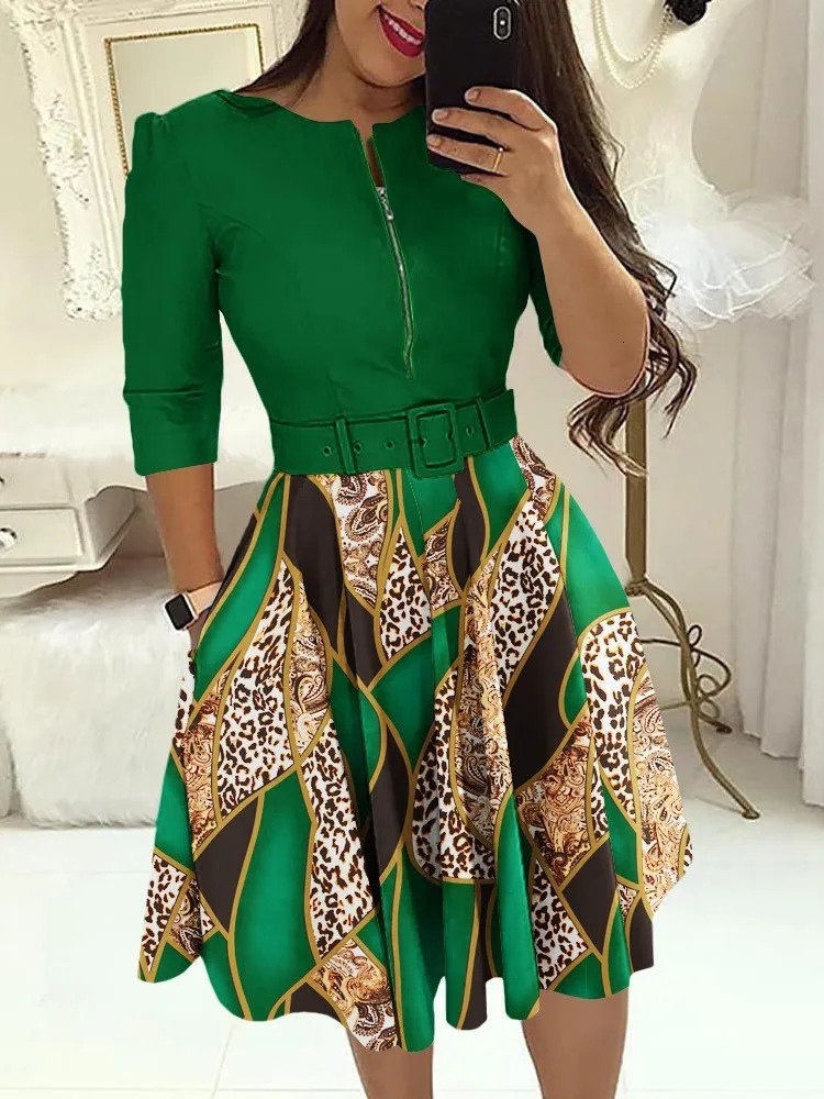 Casual Oneck Long Sleeve Dress Office Lady Spring Autumn Fashion Elegant Striped Print Pleated Dresses For Women 2023 Female 250109