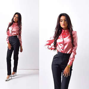 Popular European and American Satin Small Shirt Long Sleeve Collar Button Top Women's Wear 2025 New Casual Versatile Fashion Clothing