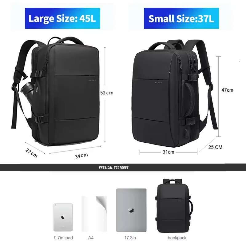 17 Inch Laptop Expandable Men's Business Commuting Spacious Travel Backpack