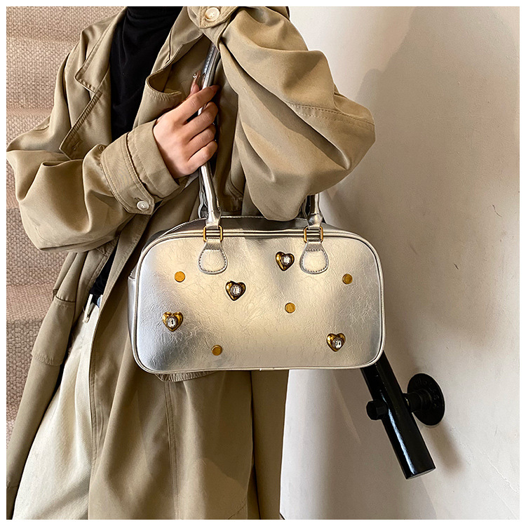 designer Women 2025 new autumn and winter fashion boom simple Boston shoulder bag free shipping