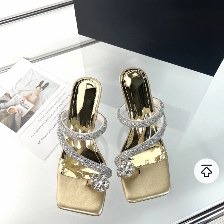 NEW hot Women Slippers Fashion Dia Design Shining Trendy Triple Black Gold Sier Free shipping