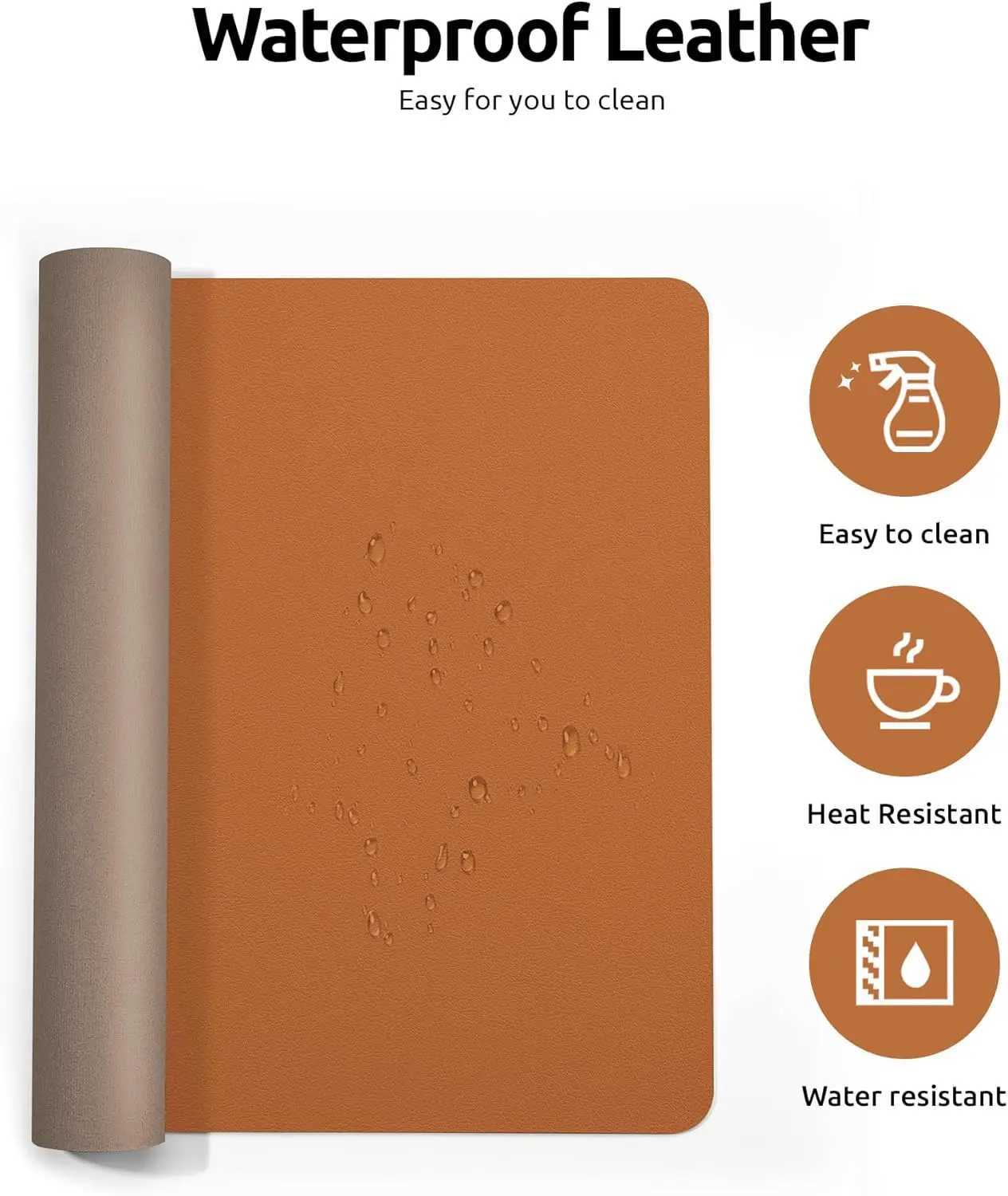 Office Desk Mat Leather Desk Pad Protector Large Mouse Pad Non-Slip PU Leather Waterproof Desk Blotter Laptop Desk Pad O250118