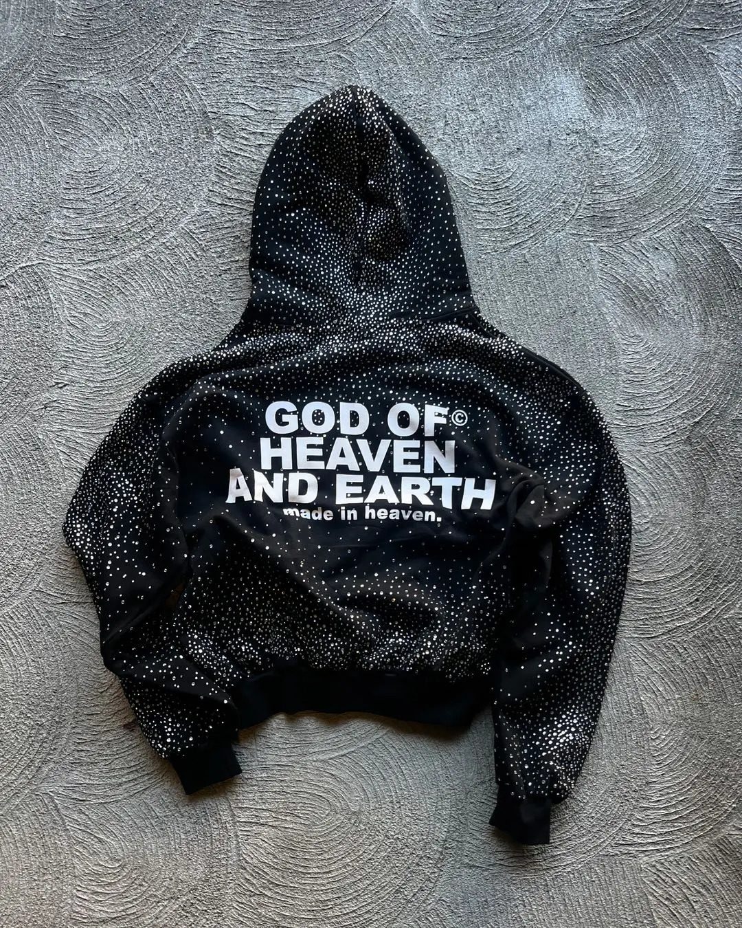 Vintage Streetwear God Letter Print Hoodies Women Oversized Street Diamond Process Sweatshirt Harajuku Y2k Tops Men Clothing 250108