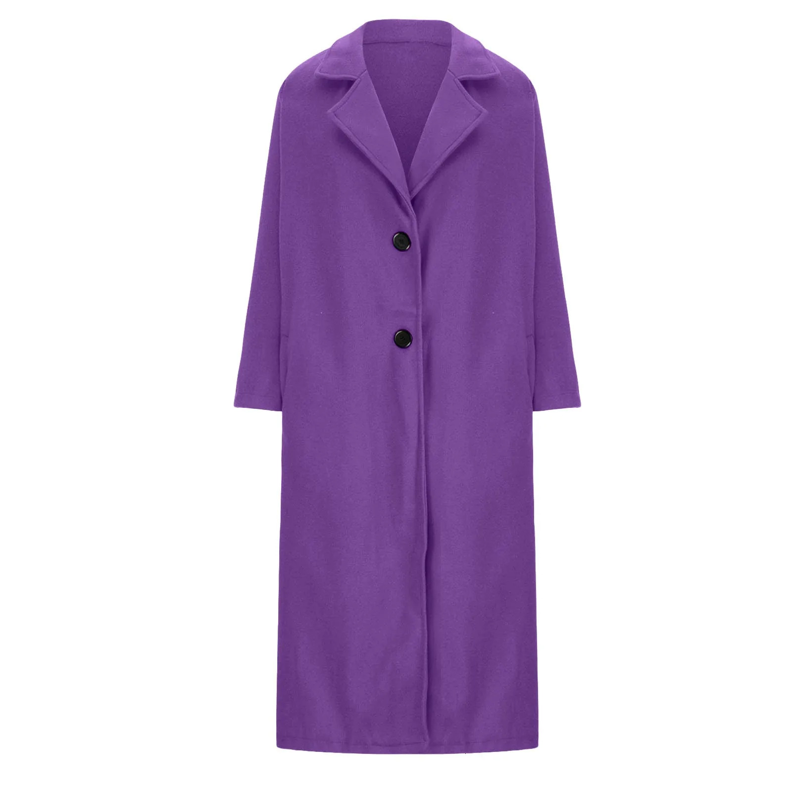 Womens Winter Double Button Midi Long Wool Coat Temperament Commuting Notch Lapel Loose Dressy Casual Winter Green Trench Coat 250118