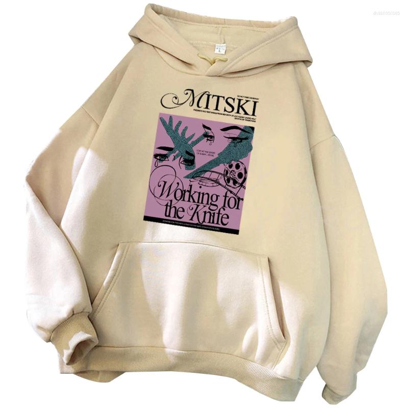 Men's Hoodies Mitski Hoodie Working For The Knife Music Merch Unisex Fashion Casual Harajuku Oversized Long Sleeve Sweatshirts