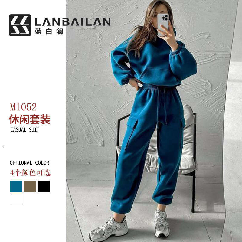 European American Spring Autumn Women's Fashion Sports and Leisure Hoodie Set 2025 Versatile Style New Trendy Clothing Ins