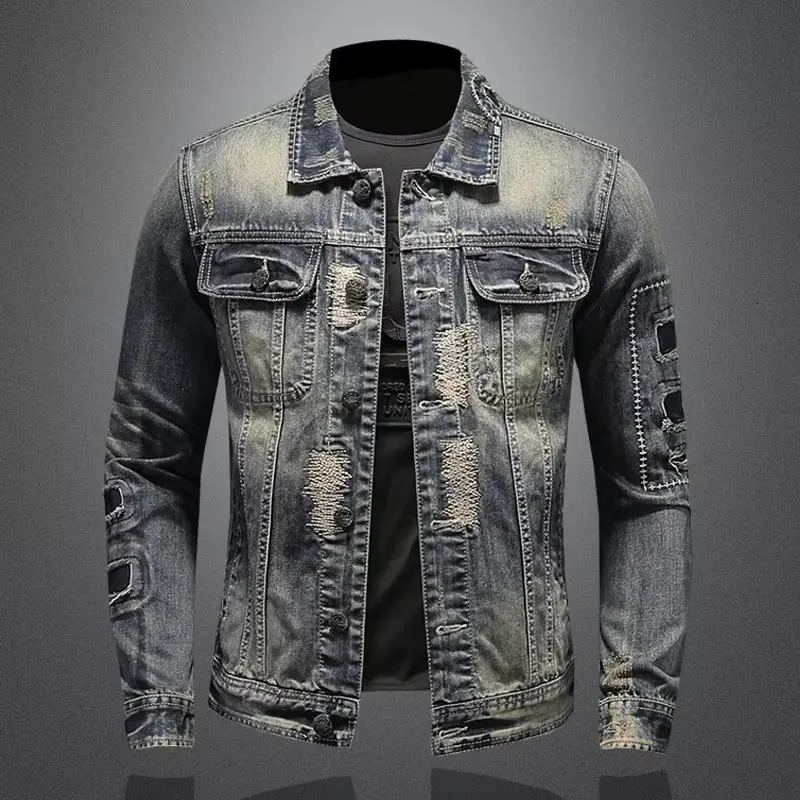 Autumn and Winter Coats for Men Spring Fall Trends Plankton Denim Cargo Jacket Loose Casual Mens Coat 250110Z