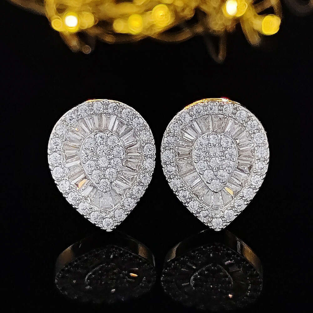 Designer jewelry Moissanite dia earrings Vecalon Lustre Promise Wedding Top quality Sterg Sier Dia Engagement earrings for girls