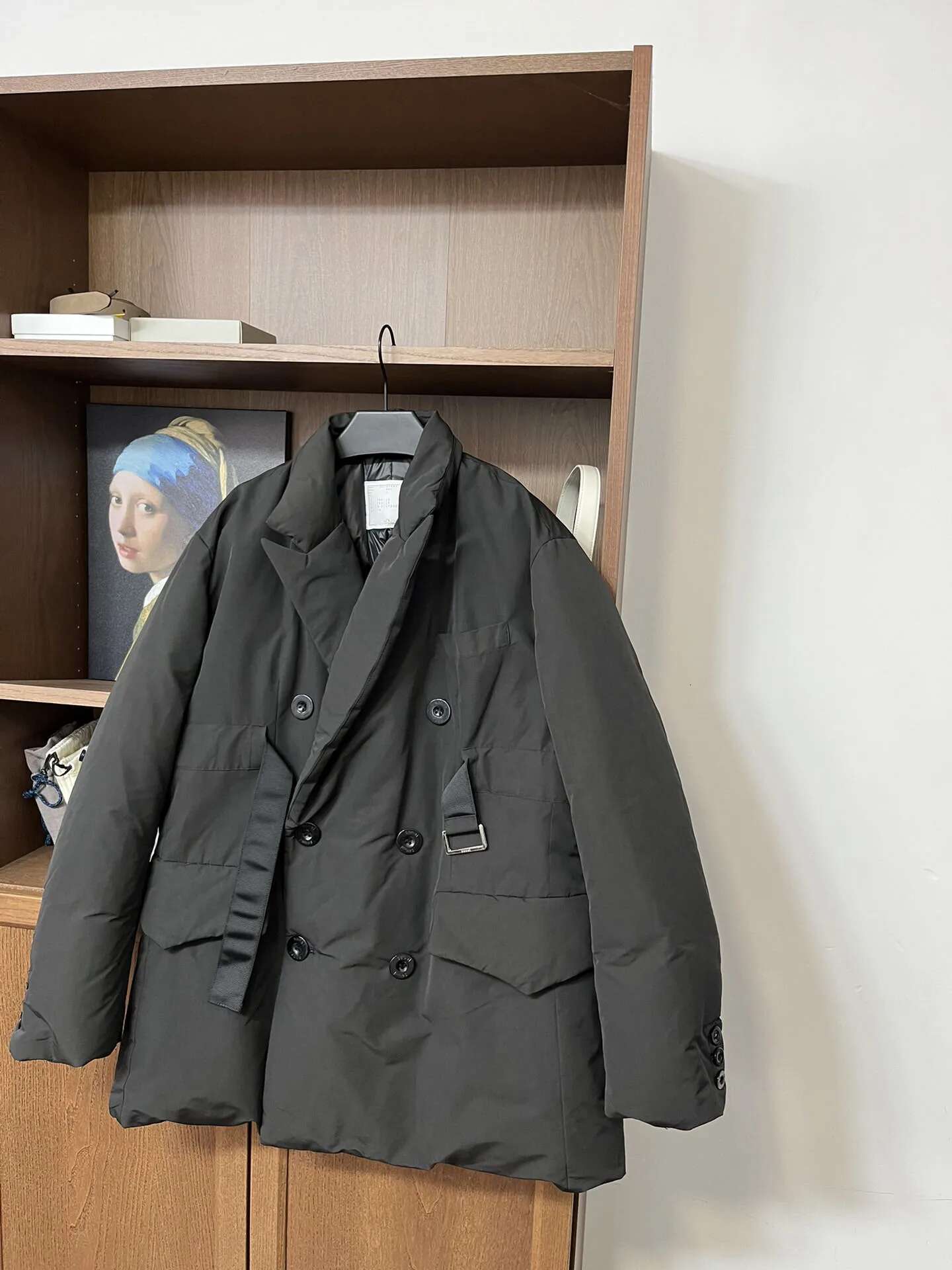 Top End Winter Women French Style Black Double Breasted Goose Down Jacket Elegant Lady Long Sleeve Waist Belt Midi Coat