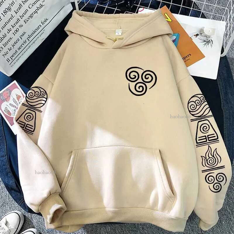 Men's Hoodies Sweatshirts Harajuku Anime Avatar The Last Airy Hoodie Autumn and Winter Water/Ground/Fire/Air Fashion T-shirt Y240921UT0O