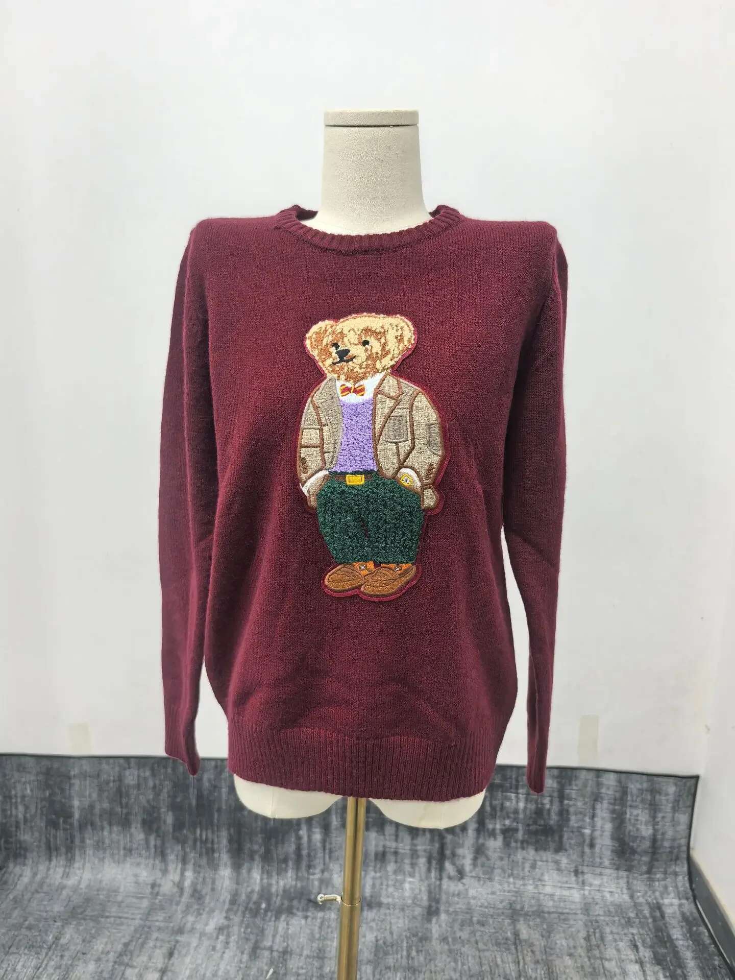 SANCCOHOUSE Anime Bear Sweater Cute Embroidered College Style Long Slve Top L251018CK6O