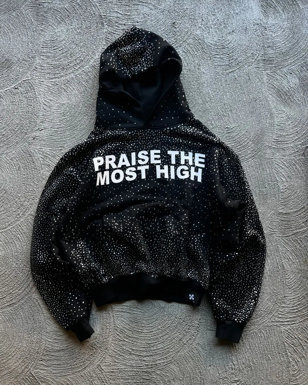 Vintage Streetwear God Letter Print Hoodies Women Oversized Street Diamond Process Sweatshirt Harajuku Y2k Tops Men Clothing 250108
