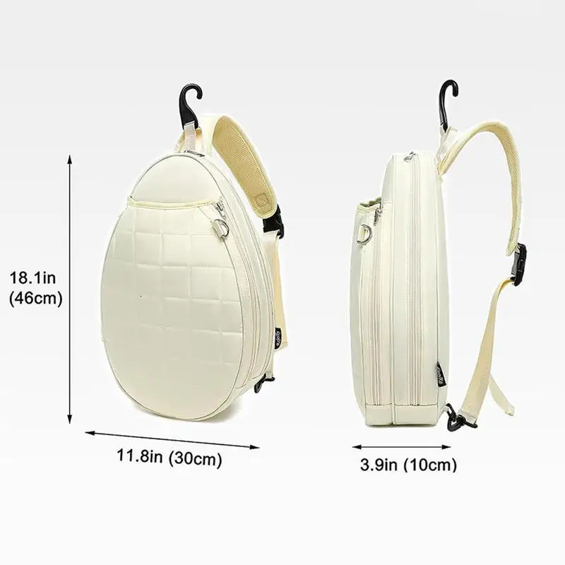 Tennis Bags For Women Top Handle Tennis Carrying Bag With Water Bottle Holder And Hook Chest Grids Printed Tennis Sling Bag 250117