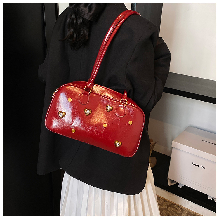 Women 2025 new autumn and winter fashion boom simple Boston shoulder bag free shipping