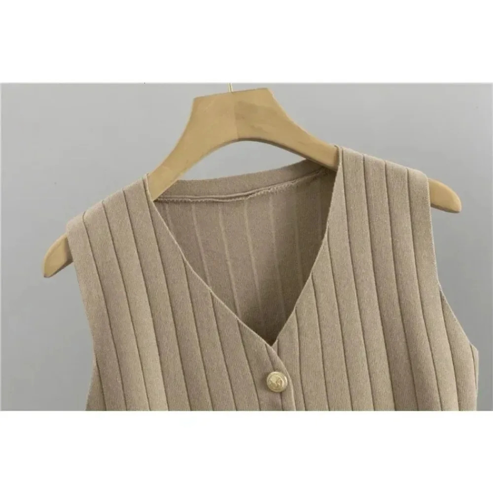 Fashion 3 Piece Set Women Sexy Vest Long Sleeve Zipper Cardigan Elastic Waist Wide Leg Pants Tracksuit Knitted Suit 250109